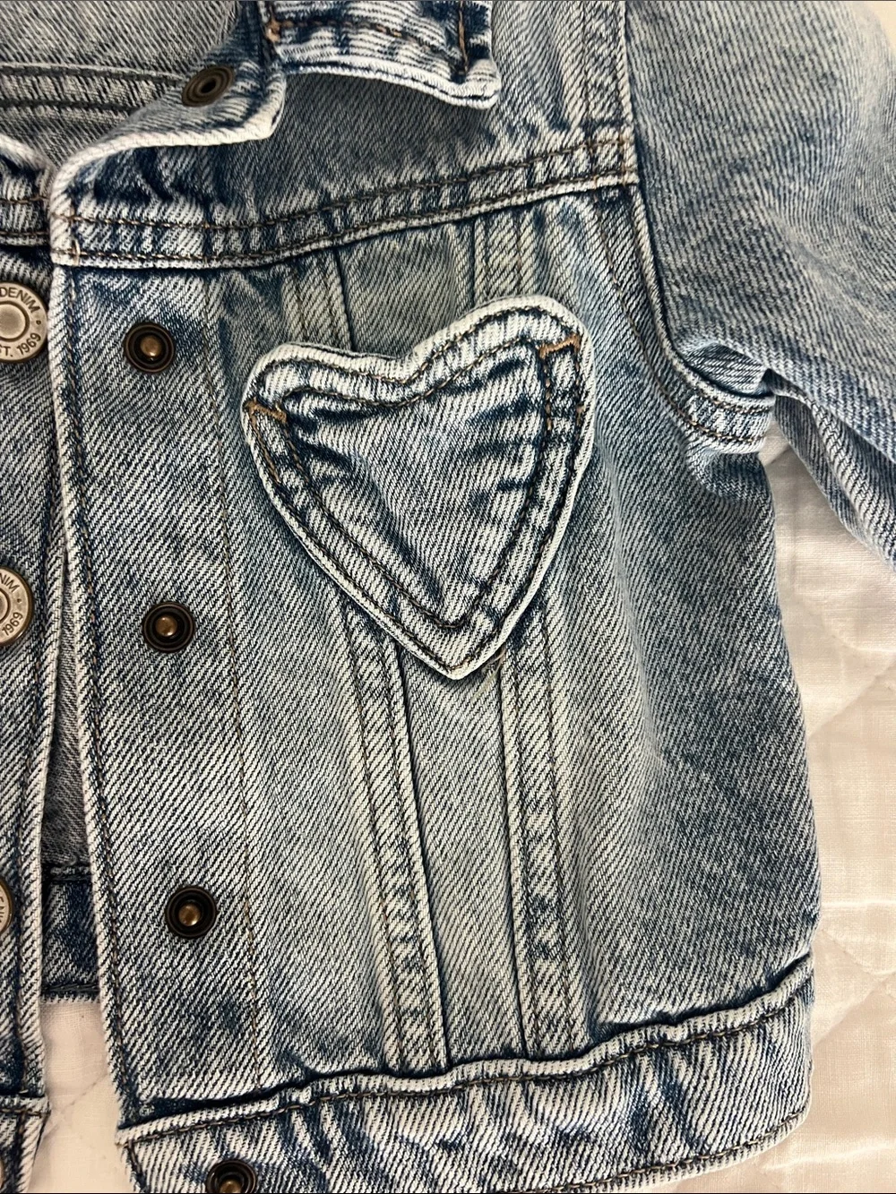 GAP Kids Blue Denim Jacket with Heart Pockets